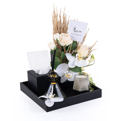 Luxury set with artificial flowers
