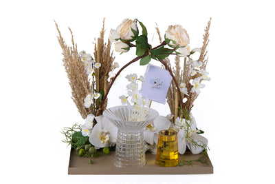 Elegant Mabkhar set with artificial flowers