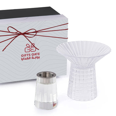 Glass Mabkhar with Gift Box - White