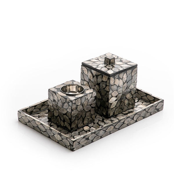 Grey Vitnami Mop Mabkhar Set (Tray, Mabkhar And Box)